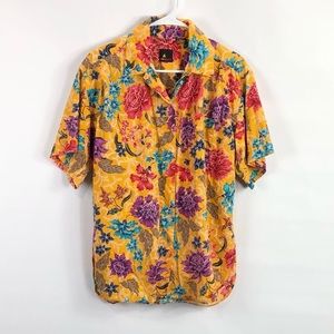 Vintage Liz Sport Claiborne Tropical Yellow Shirt